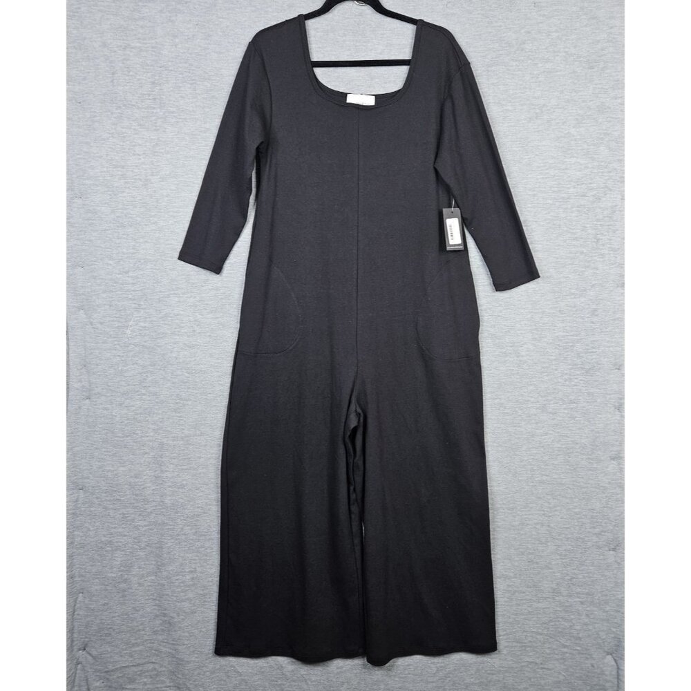 Alex & Harry Black Bree 3/4 Sleeve Wide Leg Jumpsuit Women's Size 2 NEW
